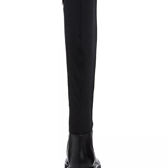 Michael Michael Kors Asher Knee High Lug Sole Boots Size US 6.5 M Black Leather - Picture 3 of 5